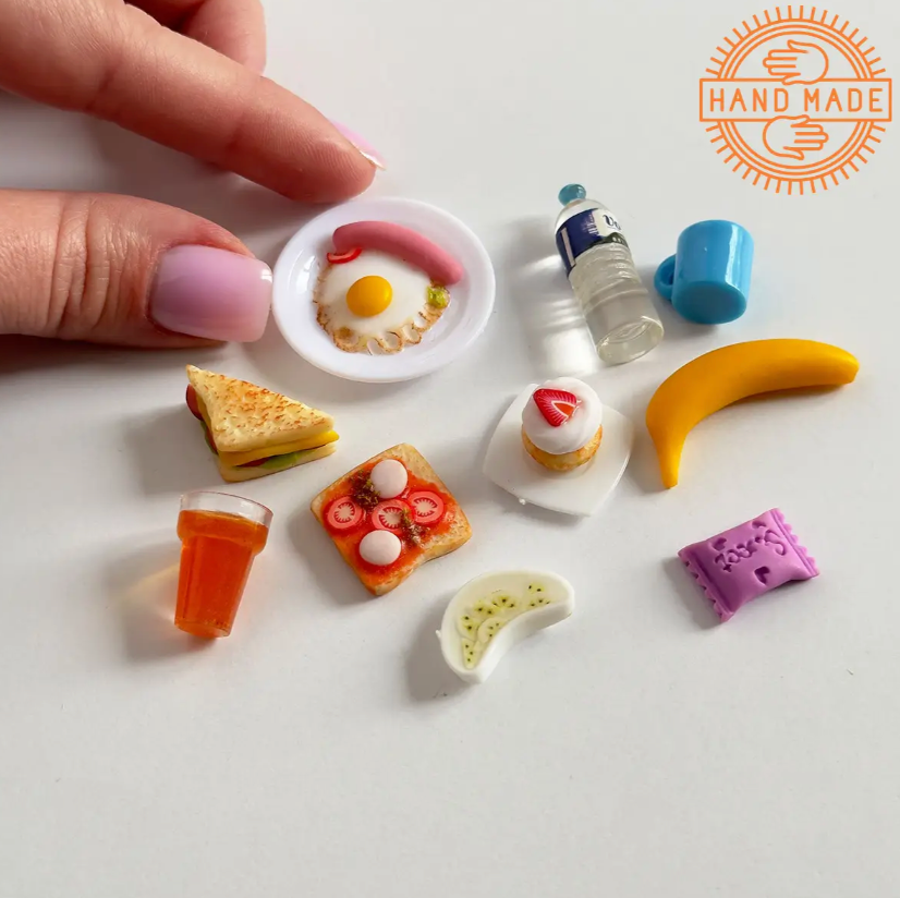 Puppenessen Frühstück Handgemacht 10 Stück