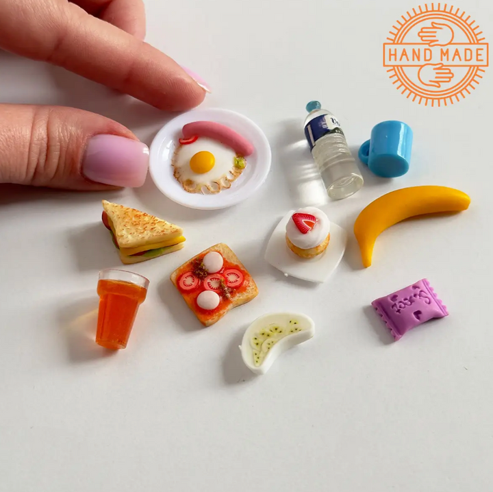 Puppenessen Frühstück Handgemacht 10 Stück