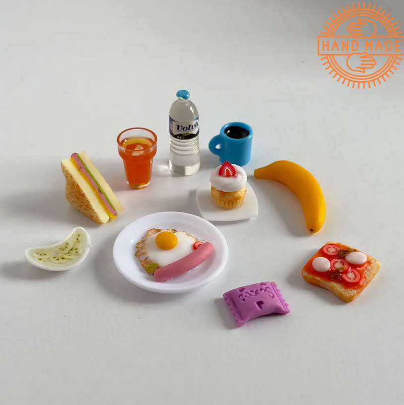 Puppenessen Frühstück Handgemacht 10 Stück