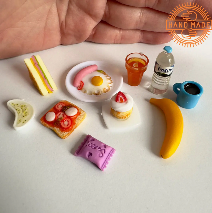 Puppenessen Frühstück Handgemacht 10 Stück