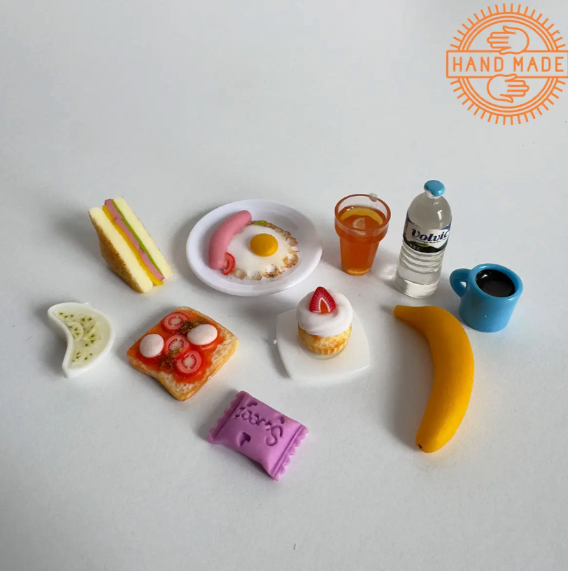 Puppenessen Frühstück Handgemacht 10 Stück