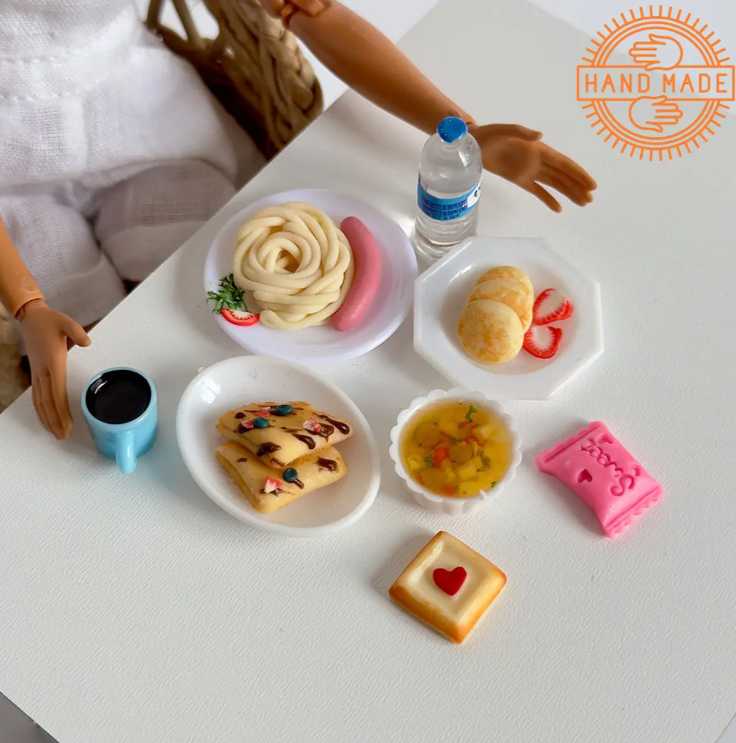 Puppenessen Abendessen Handgemacht 8 Stück