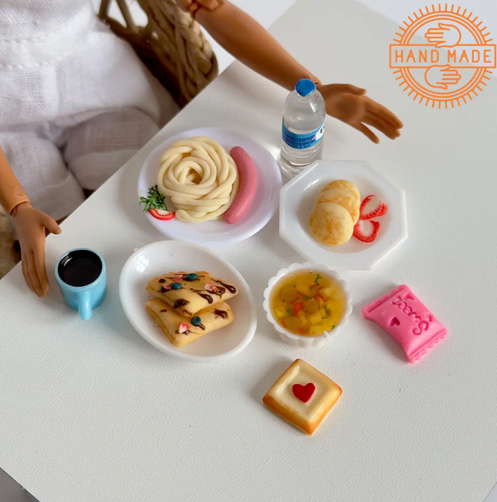 Puppenessen Abendessen Handgemacht 8 Stück