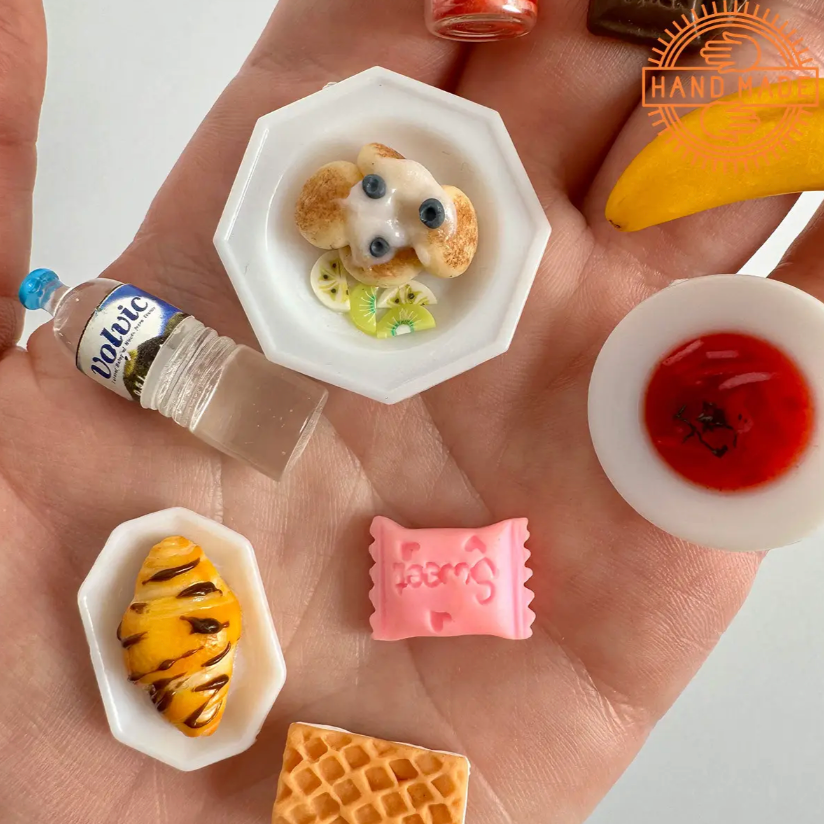 Puppen-Essen-Set Mittagessen Nr. 2 Handgefertigt 12-teilig