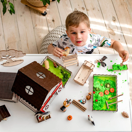 Kinderspielset Bauernhof Maßstab 1:12 NestWood Maxi