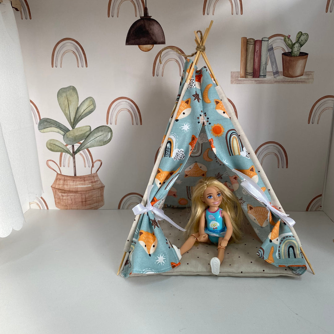 Puppen-Wigwam blau NestHolz für Puppen