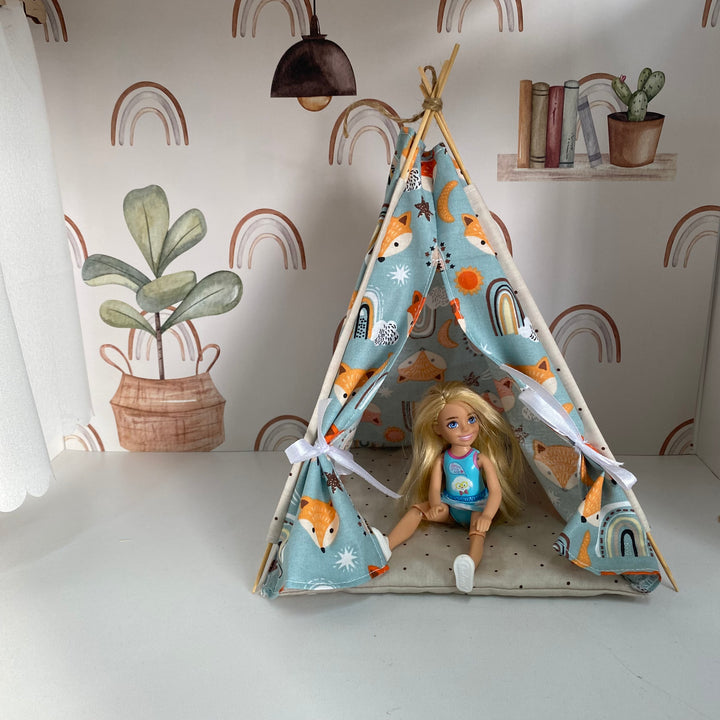 Puppen-Wigwam blau NestHolz für Puppen