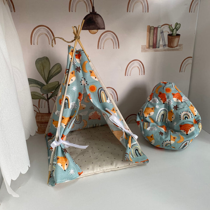 Puppen-Wigwam blau NestHolz für Puppen