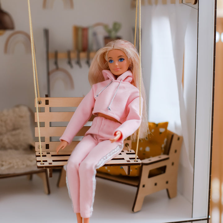 Puppenmöbel aus Holz Wohnzimmer Maßstab 1:6 NestWood Eco