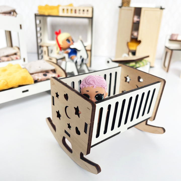 Kinderzimmermöbel-Set aus Holz im Maßstab 1:12 NestWood Eco