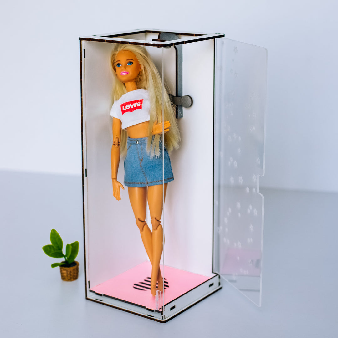 Puppenmöbel Duschkabine Maßstab 1:6 NestWood Pink