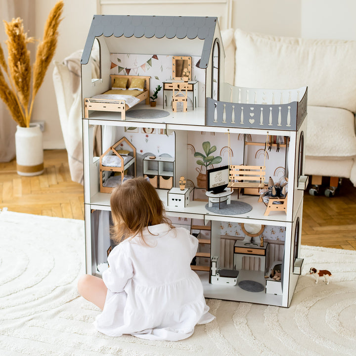 Puppenmöbel aus Holz Kinderzimmer Maßstab 1:6 NestWood Eco