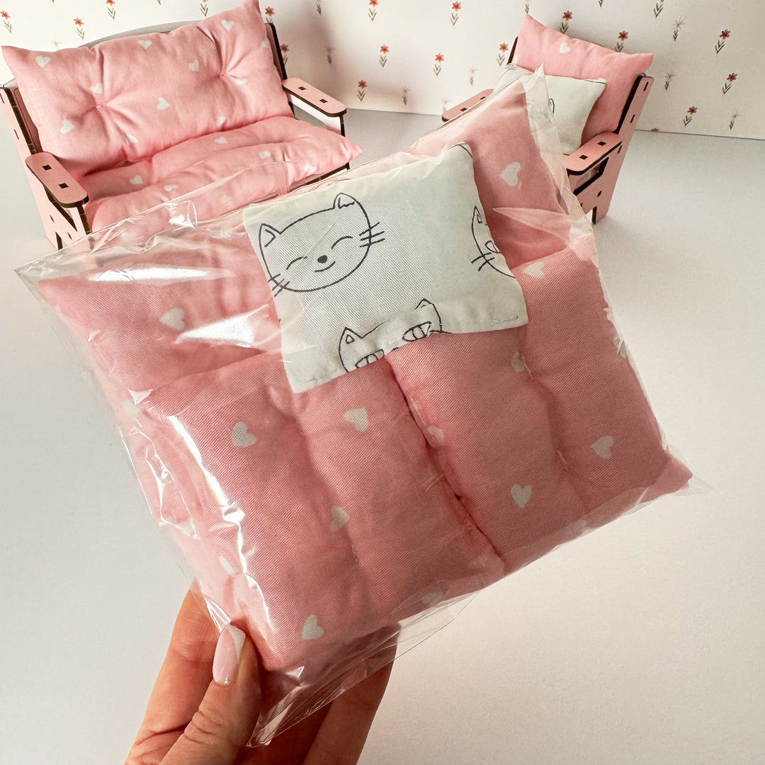 Bettwäsche-Set Wohnzimmer 5-teilig NestWood Pink 1:6