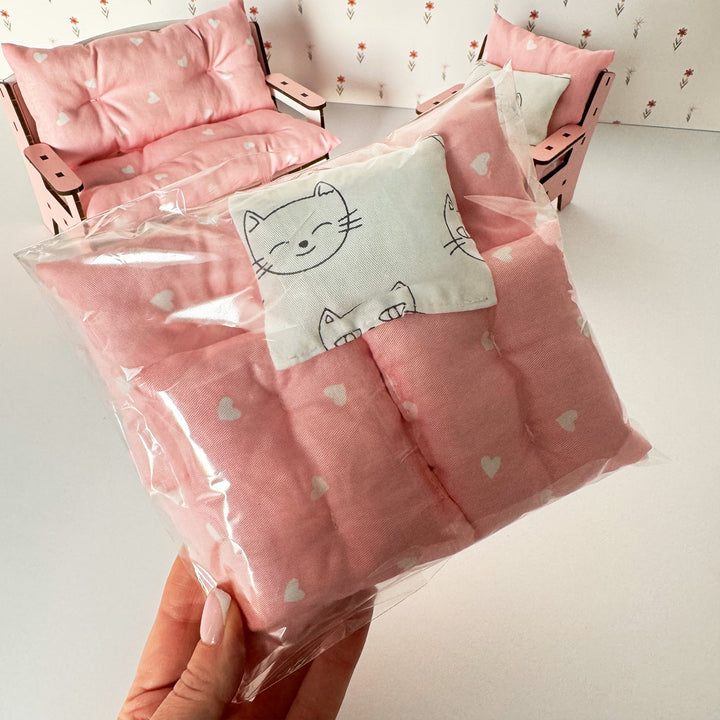Bettwäsche-Set Wohnzimmer 5-teilig NestWood Pink 1:6