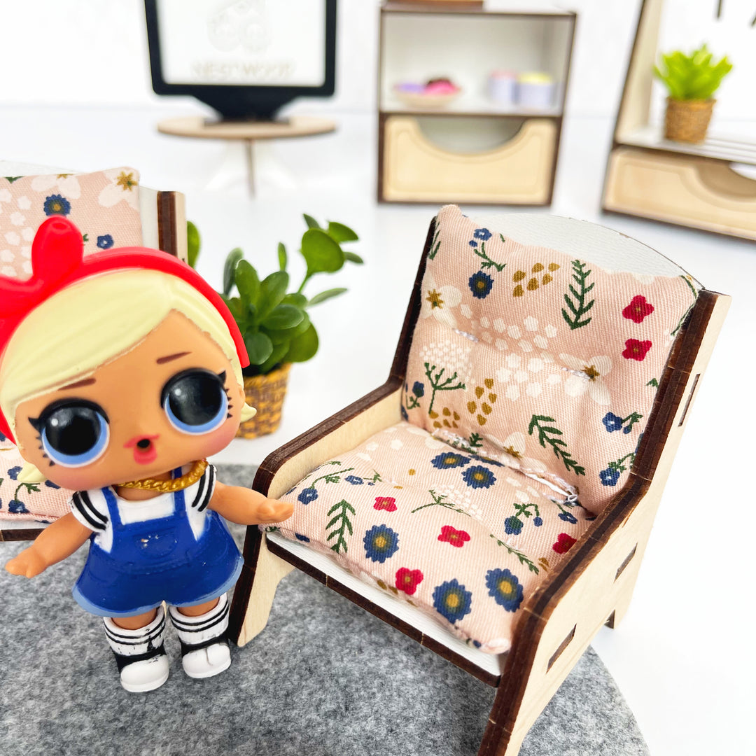 Bettwäsche-Set Wohnzimmer 4-teilig NestWood Eco 1:12