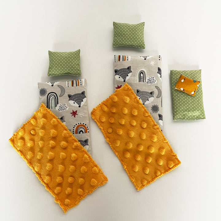 Bettwäscheset Kinder Öko Gelb Plüsch 8-tlg NestWood 1:6