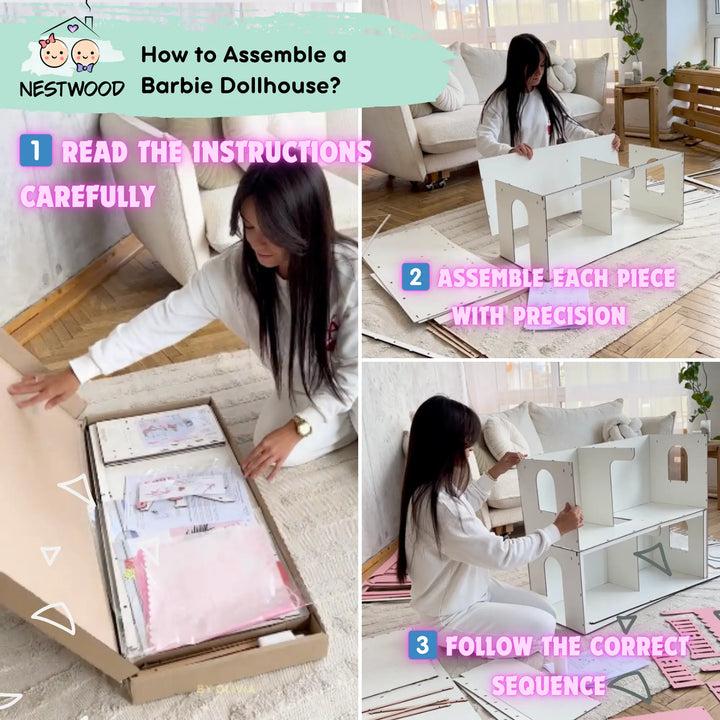 Wooden dollhouse Dream scale 1:6 NestWood Eco