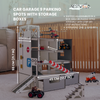 Car garage 9 parking spots with storage boxes and lift grey scale 1:6 NestWood