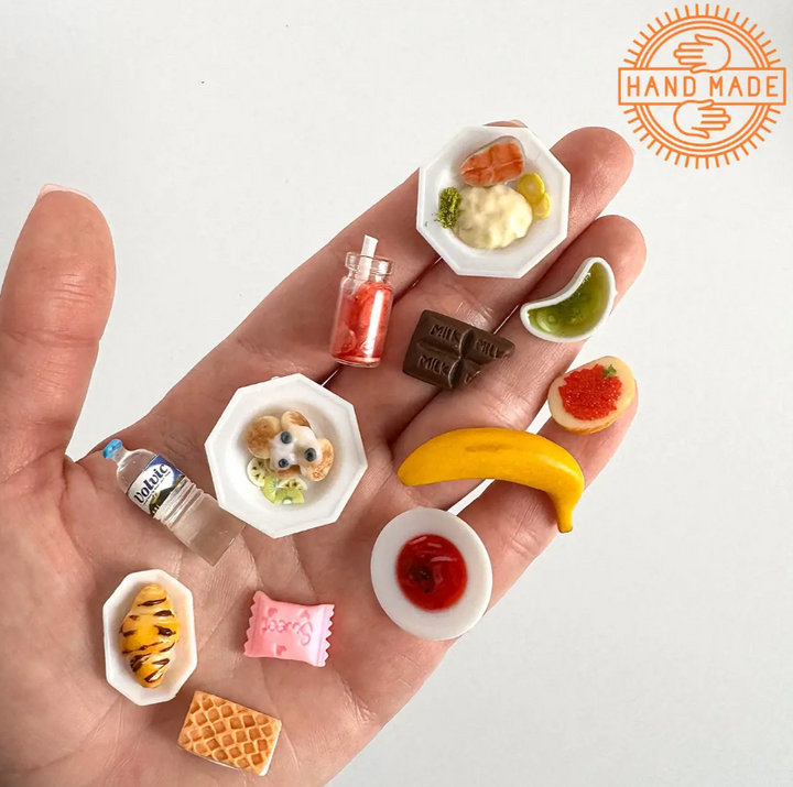 Doll Food Set Lunch №2 Hand Made 12 Pieces