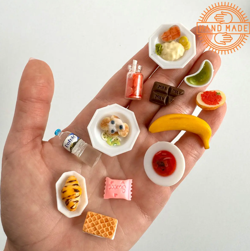 Doll Food Set Lunch №2 Hand Made 12 Pieces