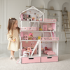 Wooden dollhouse Mansion scale 1:6 NestWood pink