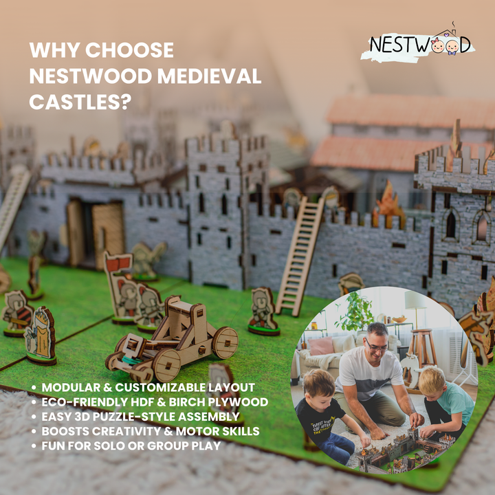 Wooden castle constructor Mini 3 NestWood