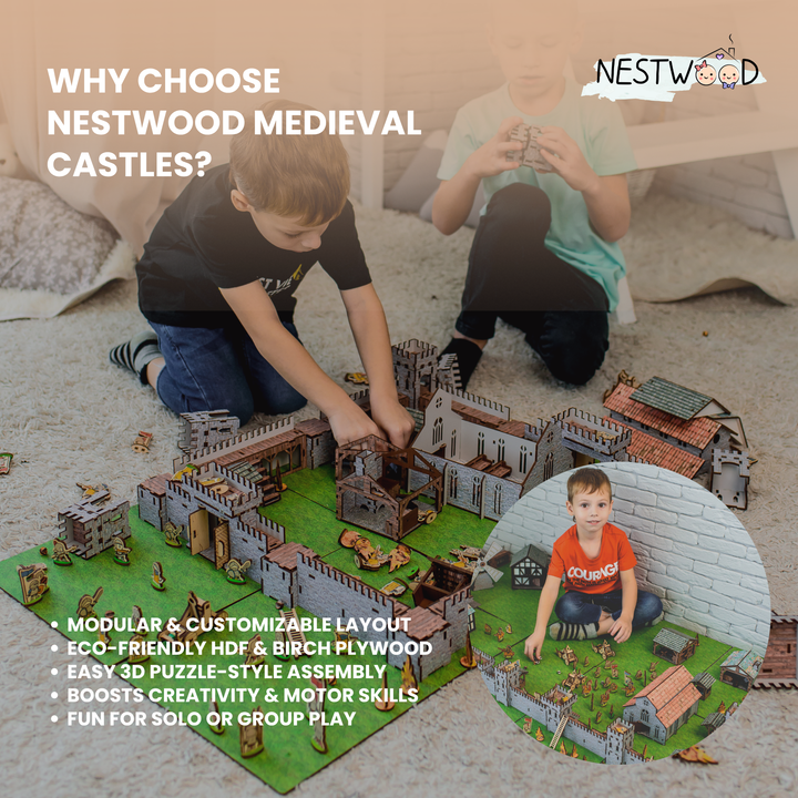 Wooden castle constructor Mini 4 NestWood