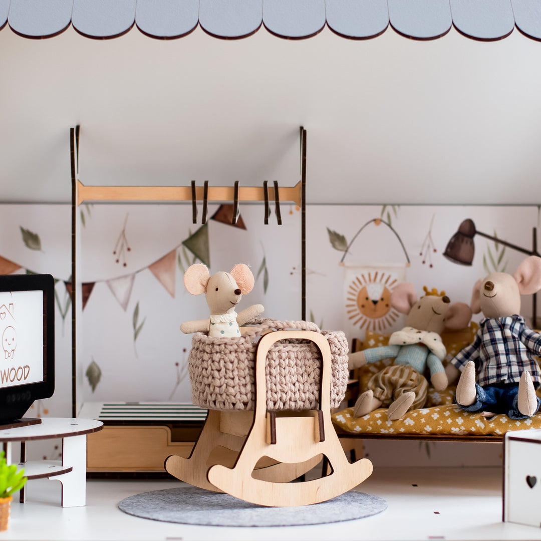 Wooden dollhouse Lux Light scale 1:6 NestWood Eco