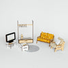Wooden doll furniture Living room scale 1:6 NestWood Eco