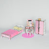 Wooden doll furniture Bedroom scale 1:6 NestWood Pink