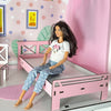 Wooden doll bed scale 1:6 NestWood Pink