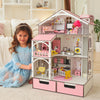 Wooden dollhouse Smart House with organizer and elevator scale 1:12 NestWood Pink