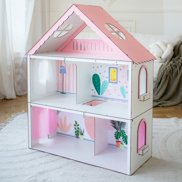 Wooden dollhouse Fantasy scale 1:6 NestWood pink