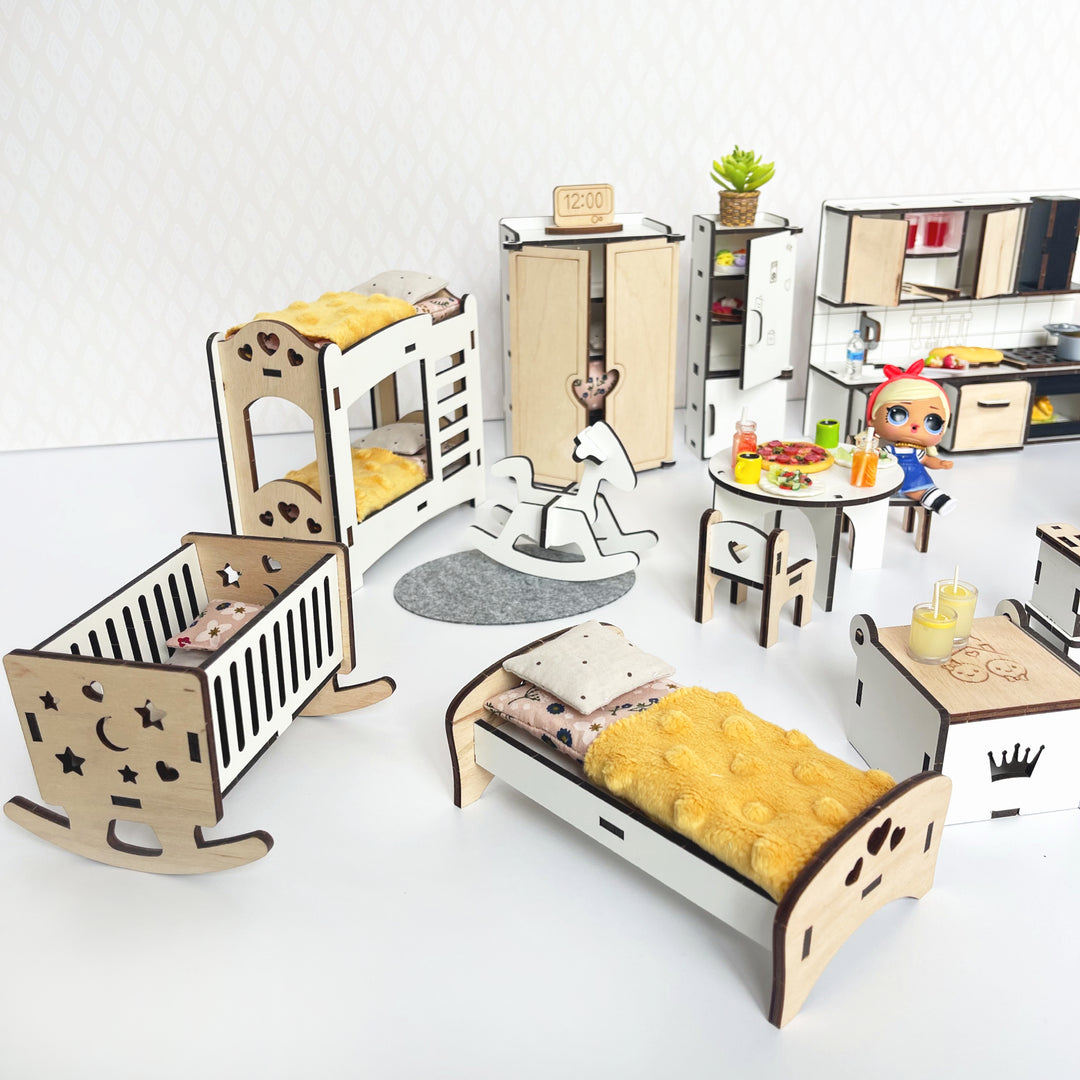 Wooden furniture set Medium in scale 1:12 NestWood Eco