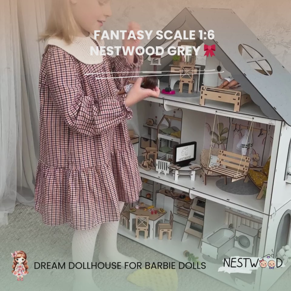 Wooden dollhouse Fantasy scale 1:6 NestWood Eco